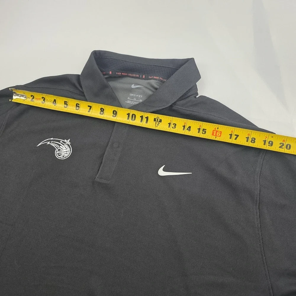Orlando Magic Shirt Polo Mens XL Black NBA Basketball Nike Dri Fit Tiger Woods